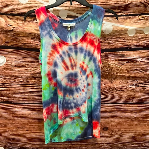 EXPRESS ONE ELEVEN HIGH LOW TIE-DYE SUPER SOFT TANK - Picture 1 of 4